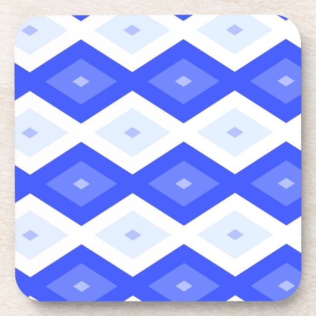 Royal blue diamond pattern coaster (Front)