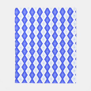 Royal blue diamond pattern fleece blanket