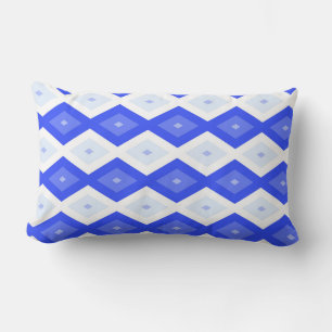 Royal blue diamond pattern lumbar cushion