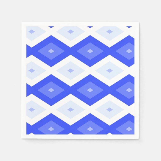 Royal blue diamond pattern napkin (Front)