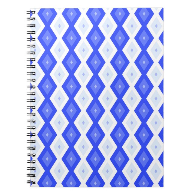 Royal blue diamond pattern notebook (Front)