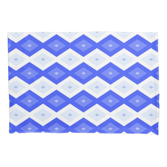 Royal blue diamond pattern pillowcase (Front)