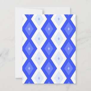 Royal blue diamond pattern RSVP card