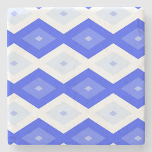 Royal blue diamond pattern stone coaster