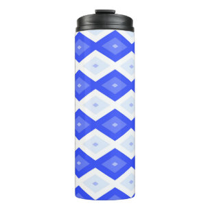 Royal blue diamond pattern thermal tumbler