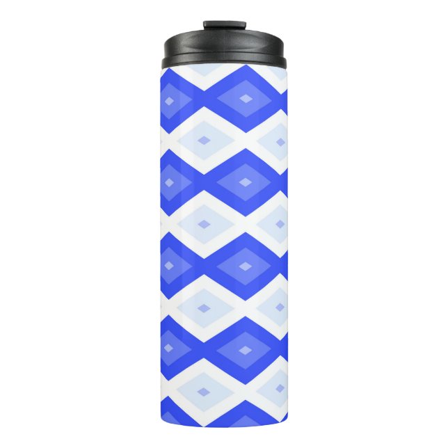Royal blue diamond pattern thermal tumbler (Front)