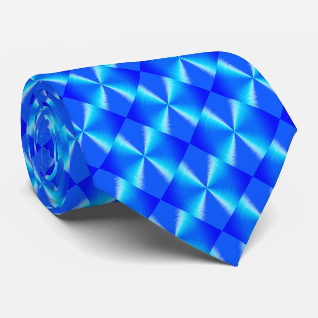 Royal Blue Diamond Pattern Tie (Rolled)