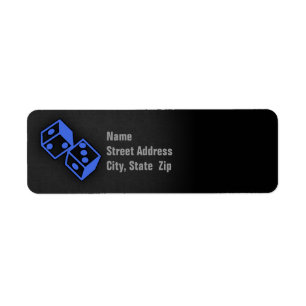 Royal Blue Dice Return Address Label