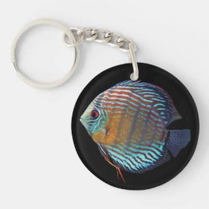 Royal Blue Discus Key Ring