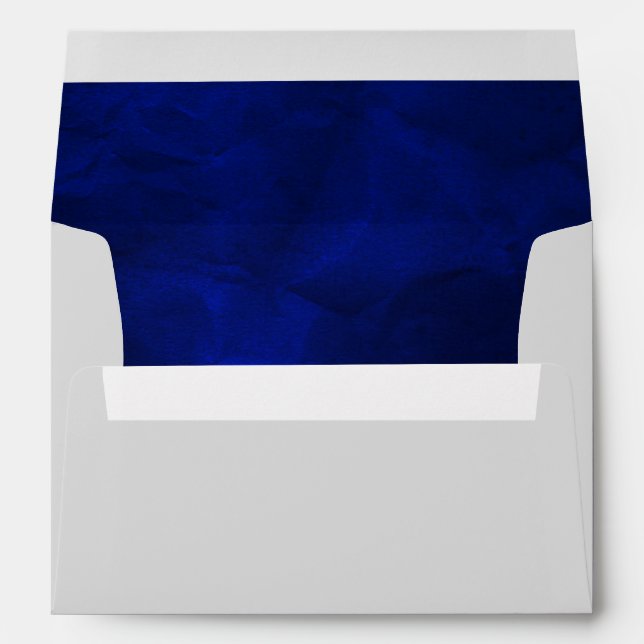 Royal Blue Elegant Silver Wedding Envelopes (Back (Bottom))