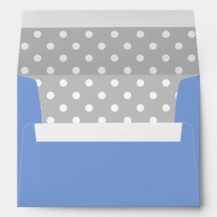 Royal Blue Envelope With Grey Polka Dot Print