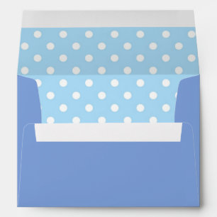 Royal Blue Envelope With Sky Blue Polka Dot Print