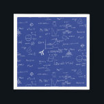 Royal Blue Equations Graphics Graduation Napkins<br><div class="desc">Simple navy blue math napkins for graduations,  teacher's parties,  retirements,  birthdays and more. The background has a series of mathematical formulas and equations in white creating a pattern. Illustrated and designed by Patricia Alvarez.</div>