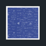 Royal Blue Equations Graphics Graduation Napkins<br><div class="desc">Simple navy blue math napkins for graduations,  teacher's parties,  retirements,  birthdays and more. The background has a series of mathematical formulas and equations in white creating a pattern. Illustrated and designed by Patricia Alvarez.</div>