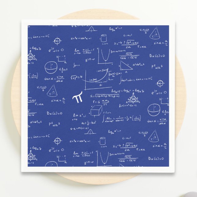 Royal Blue Equations Graphics Graduation Napkins (Creator Uploaded)