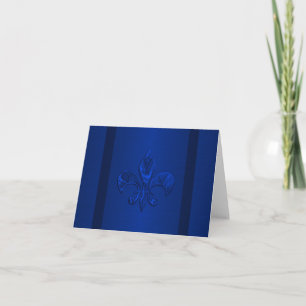 Royal Blue Fleur de Lis Card
