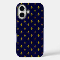Royal Blue Fleur De Lis Pattern