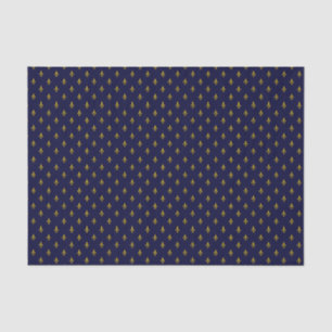 Royal Blue Fleur De Lis Pattern Tissue Paper
