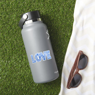 Royal Blue Floral "LOVE" Sticker
