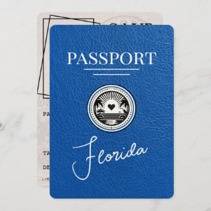 Royal Blue Florida Passport Save The Date