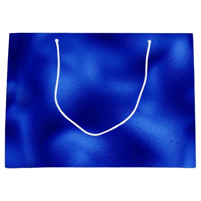 Royal Blue Foil Hanukkah Large Gift Bag (Front)