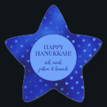 Royal Blue Foil Polka Dot Hanukkah Personalised Star Sticker<br><div class="desc">These fabulous gift tags would look great on all your Hanukkah gifts.  They are so festive in a star shape.  They'll look so cute on your gifts.</div>