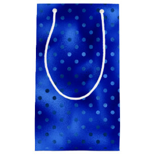 Royal Blue Foil Polka Dot Hanukkah Small Gift Bag