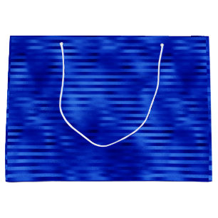 Royal Blue Foil Striped Hanukkah Large Gift Bag