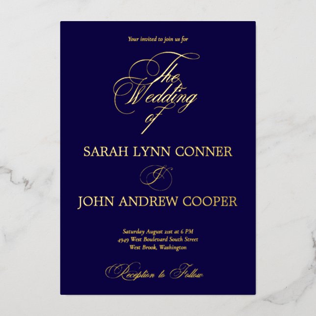 Royal Blue formal Wedding  (Front)