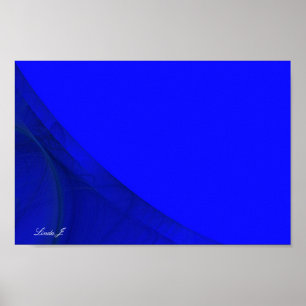 Royal Blue Fractal Border Canvas or Poster