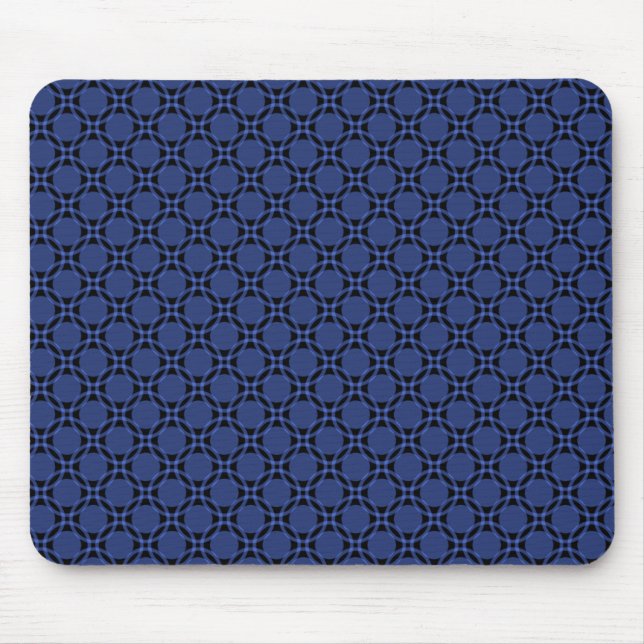 Royal Blue Funky Circles Mousepad (Front)