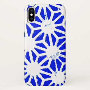 Royal blue geometric pattern iPhone x case