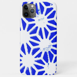 Royal blue geometric pattern iPhone 11 pro max case
