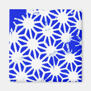 Royal blue geometric pattern magnet