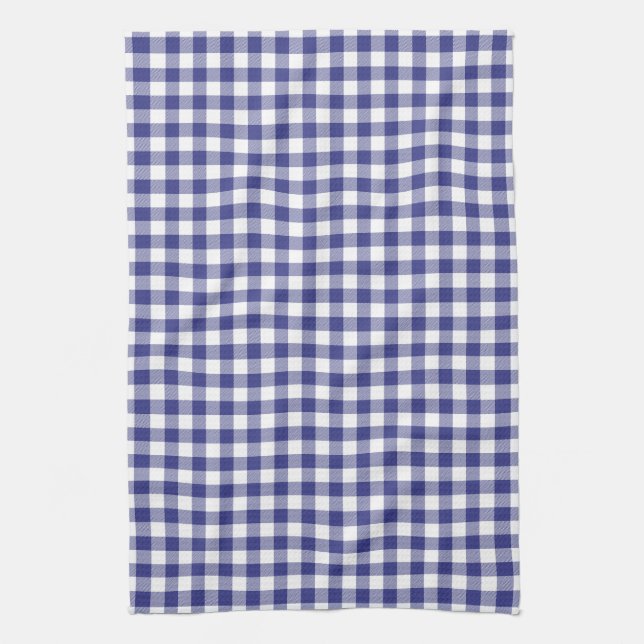 Royal Blue Gingham Pattern Kitchen Towels (Vertical)