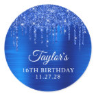 Royal Blue Glitter Drips 16th Birthday