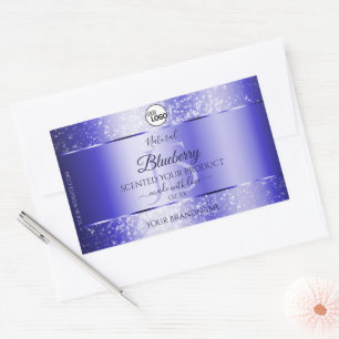 Royal Blue Glitter Product Labels Monogram Logo