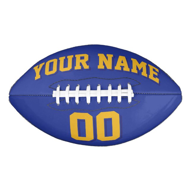 ROYAL BLUE GOLD AND NAVY Custom Football (Front)