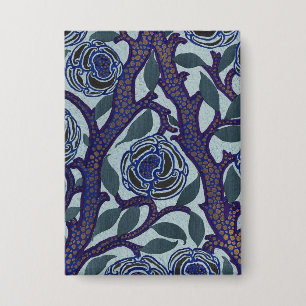Royal Blue & Gold Art Deco Rose Floral Decor