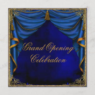 Royal Blue Gold Corporate Business Grand Opening Invitation