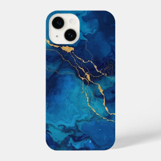 Royal Blue & Gold Marble Phone Case