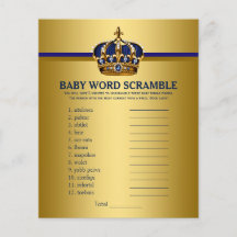 Royal Blue Gold Prince Baby Shower Games