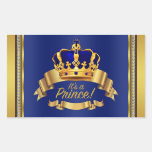 Royal Blue Gold Prince Water Bottle Label