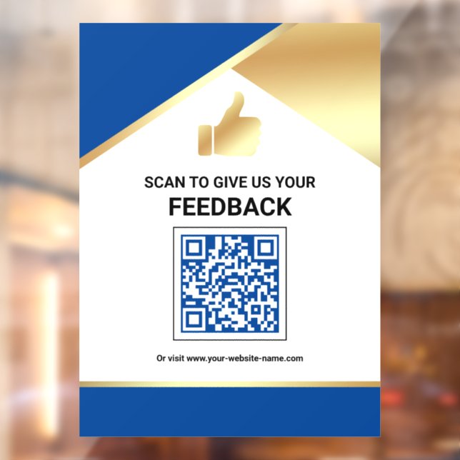 Royal Blue Gold QR Code Customer Feedback Review (Sheet 2)