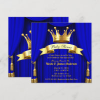 Royal Blue Gold Royal Crown Prince Baby Shower