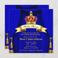 Royal Blue Gold Royal Red Crown Prince Baby Shower