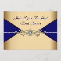 Royal Blue Gold Sweet Sixteen