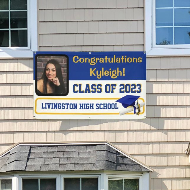 Royal Blue & Gold Vinyl Graduation Banner (Creator Uploaded)