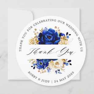 Royal Blue Gold Wedding charger plate insert card