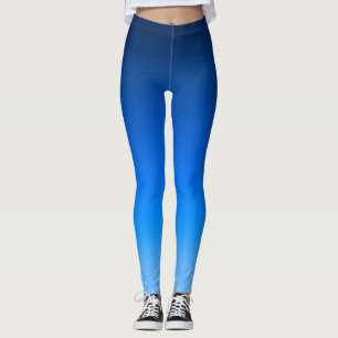 Royal Blue Gradient Modern Ombre Athletic Leggings